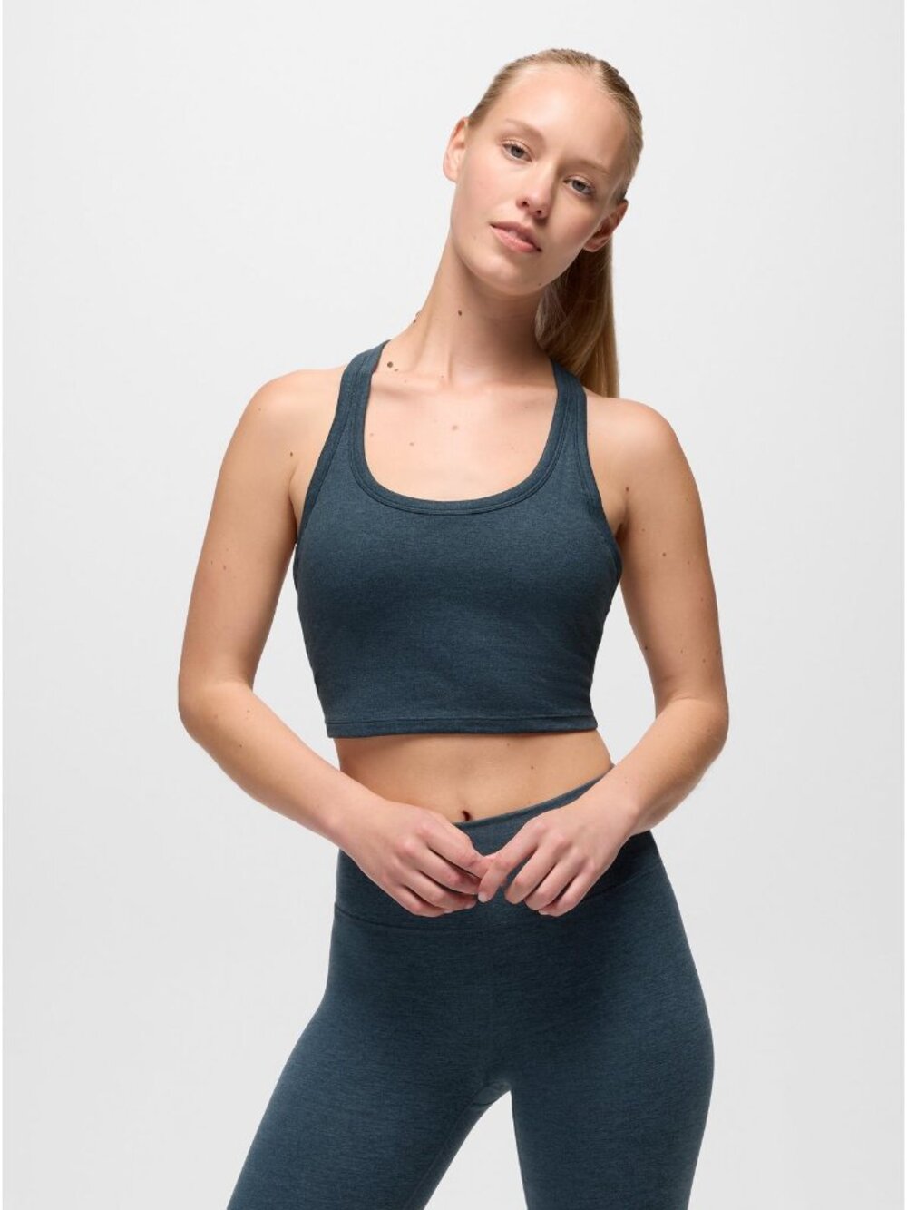 Prana Heavana™ Racerback Bralette Sports Bra, Size Small, Stormy Night Heather